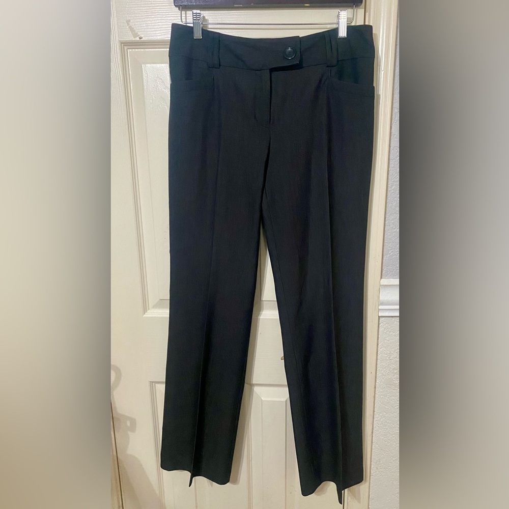 Women’s Dressbarn trouser pleated pants dark grey size 8 button closure